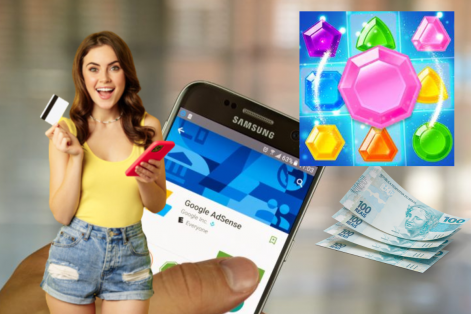 JewelCrushMatch é um app que paga dinheiro de verdade para você jogar e assistir vídeos
